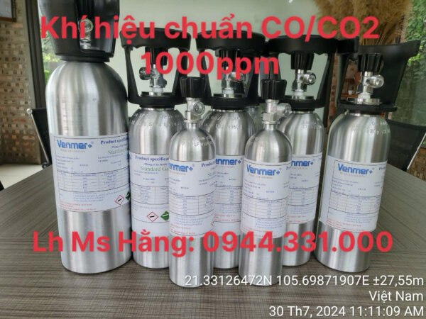 Bình khí hiệu chuẩn CO/CO2 1000ppm