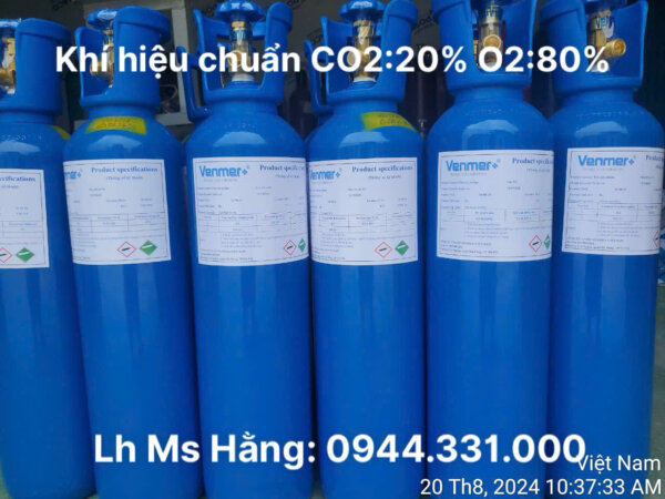 Bình khí hiệu chuẩn CO2: 20% O2:80%