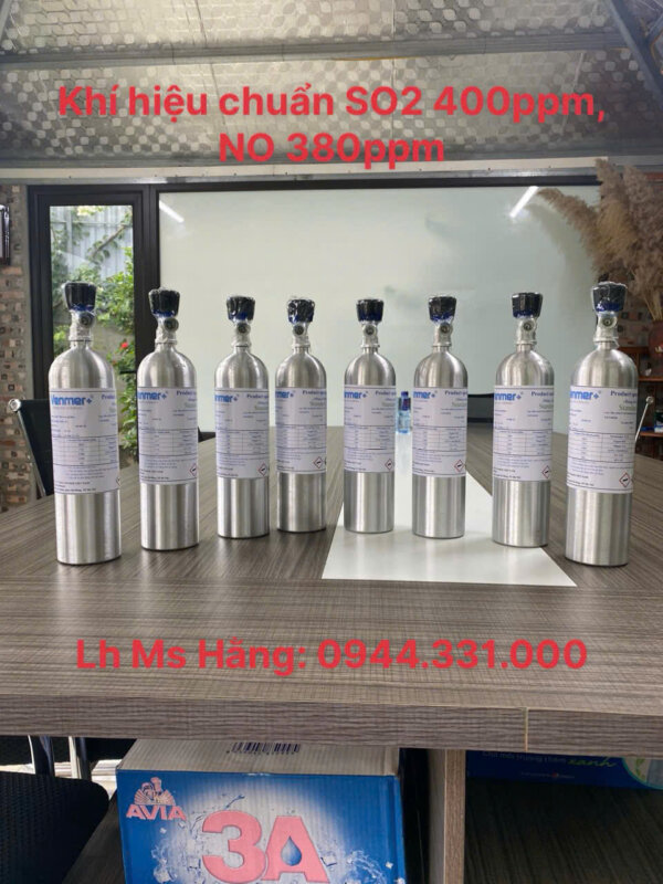 Bình khí hiệu chuẩn SO2 400ppm, NO 380ppm