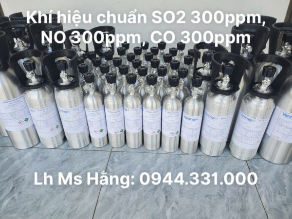 Bình khí hiệu chuẩn SO2 300ppm, NO 300ppm, CO 300ppm