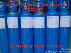Bình khí hiệu chuẩn N2: 34%, He: 61%, CO2: 5%