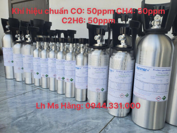 Bình khí hiệu chuẩn CO 50ppm CH4 50ppm C2H6 50ppm