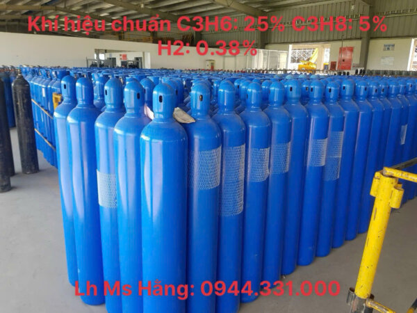 Bình khí hiệu chuẩn C3H6 25% C3H8 5% H2 0.38%