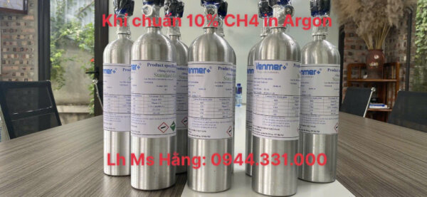 Bình khí chuẩn 10% CH4 in Argon