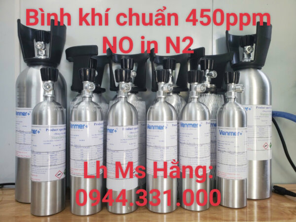 Bình khí chuẩn 450ppm NO in N2