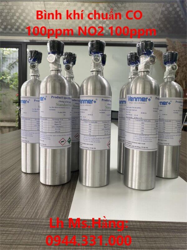 Bình khí chuẩn CO 100ppm NO2 100ppm