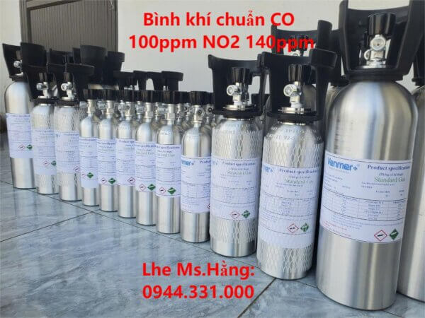 Bình khí chuẩn CO 100ppm NO2 140ppm