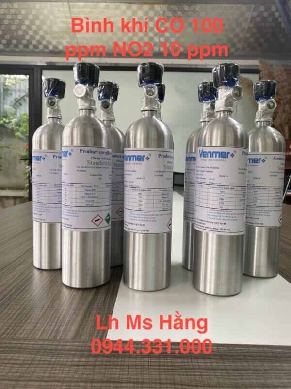 Bình khí chuẩn CO 100 ppm NO2 10ppm