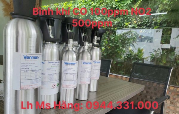 Bình khí chuẩn CO 100 ppm NO2 500 ppm