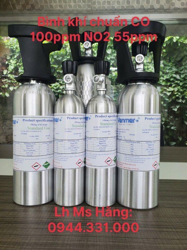 Bình khí chuẩn CO 100 ppm NO2 55 ppm