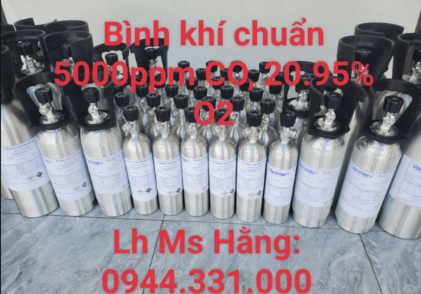 Bình Khí Chuẩn 5000ppm CO, 20.95% O2