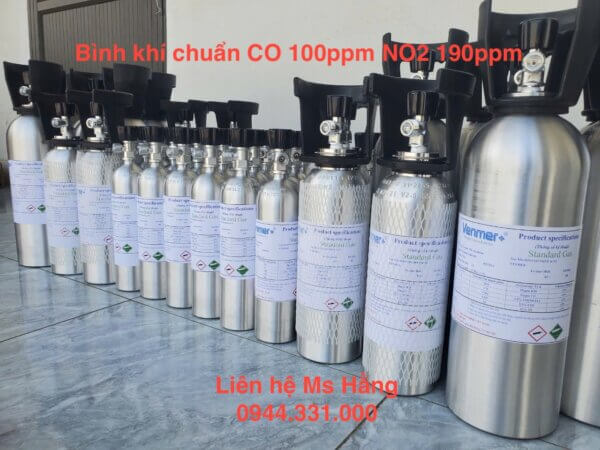 Bình khí chuẩn CO 100ppm NO2 190ppm