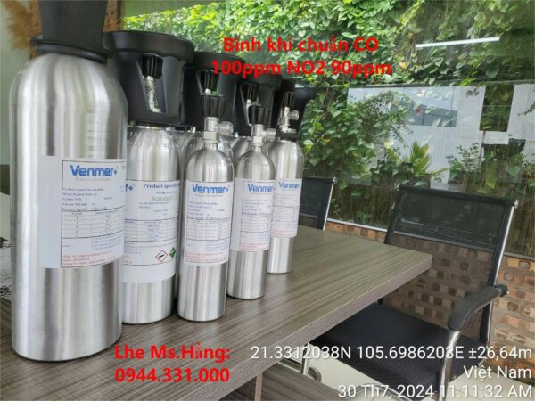 Bình khí chuẩn CO 100ppm NO2 90ppm