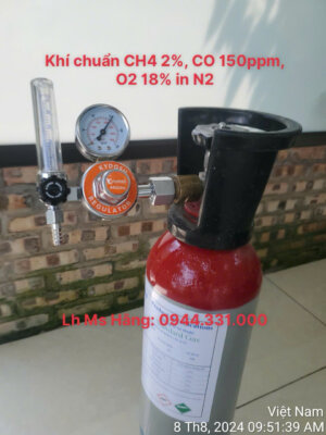 Bình khí chuẩn CH4, CO, O2 in N2