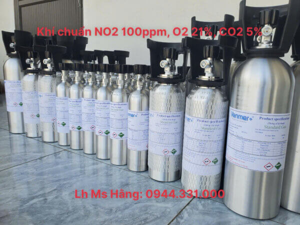 bình khí chuẩn NO2 100ppm, O2 21%, CO2 5%