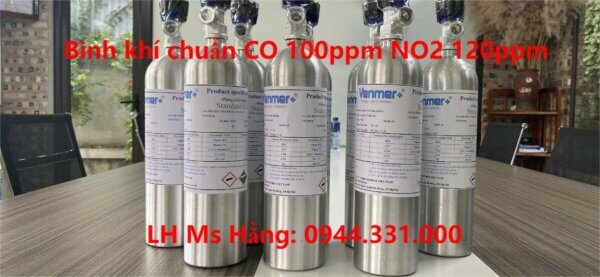 Bình khí chuẩn CO 100ppm NO2 120ppm