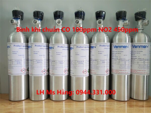 Bình khí chuẩn CO 100ppm NO2 450ppm