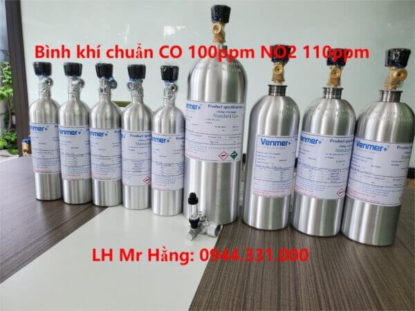 Bình khí chuẩn CO 100ppm NO2 110ppm