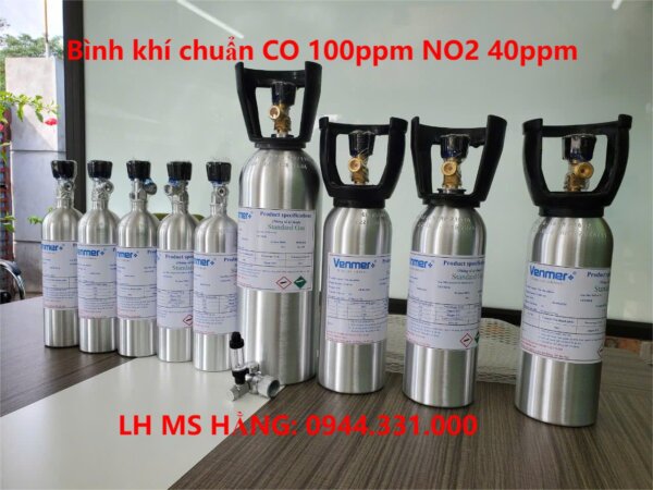 Bình khí chuẩn CO 100ppm NO2 40ppm