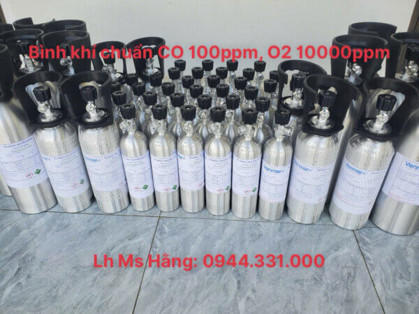 Bình khí chuẩn CO 100ppm, O2 10000ppm