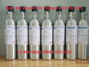 Alternative view of Bình khí chuẩn CO 100ppm, O2 15 vol%