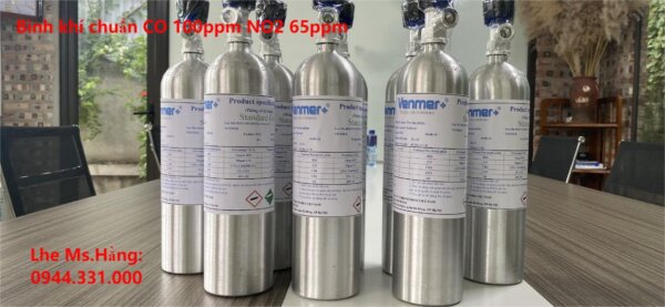 Bình khí chuẩn CO 100ppm NO2 65ppm