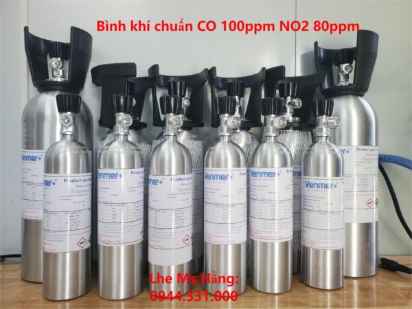 Bình khí chuẩn CO 100ppm NO2 80ppm