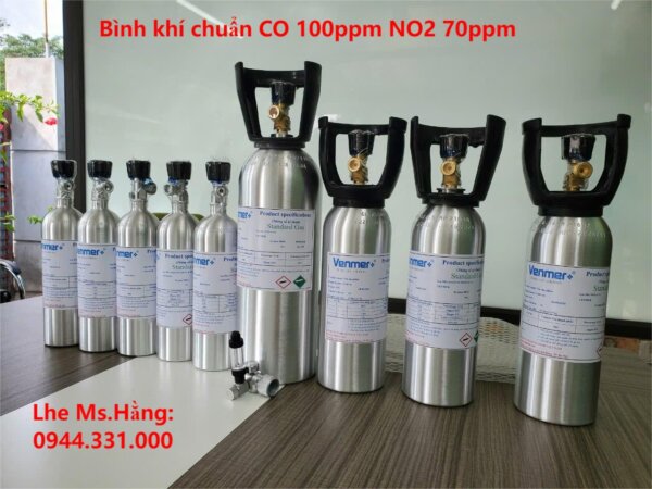 Bình khí chuẩn CO 100ppm NO2 70ppm