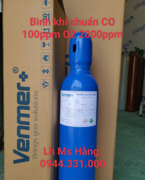 Bình khí chuẩn CO 100ppm O2 2000ppm