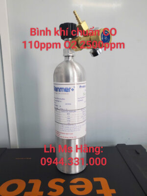 Bình khí chuẩn CO 110ppm O2 2500ppm