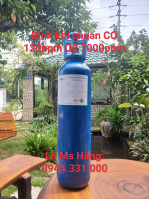 Bình khí chuẩn CO 120ppm O2 7000ppm