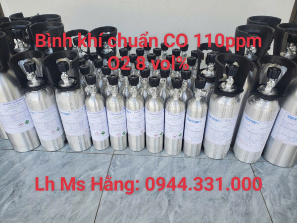 Bình khí chuẩn CO 110ppm O2 8 vol%