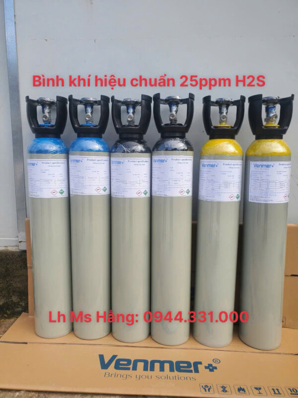 Bình khí hiệu chuẩn 25ppm H2S