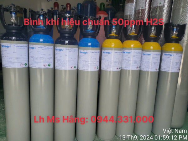 Bình khí hiệu chuẩn 50ppm H2S