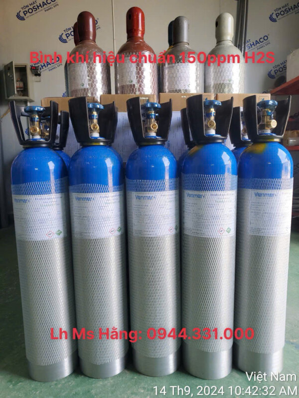 Bình khí hiệu chuẩn 150ppm H2S