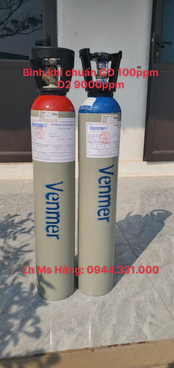 Bình khí chuẩn CO 100ppm O2 9000ppm