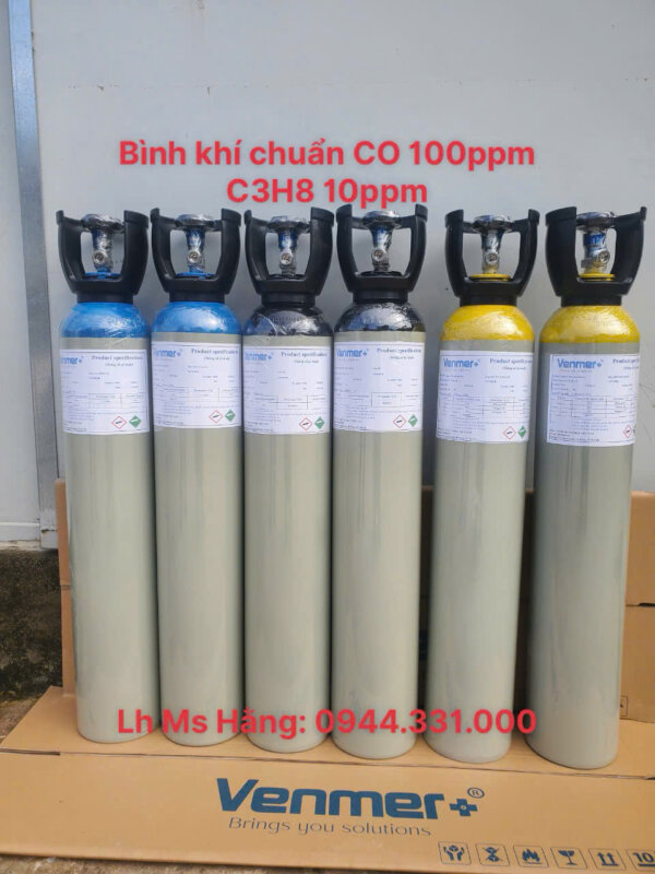 Bình khí chuẩn CO 100ppm C3H8 10ppm