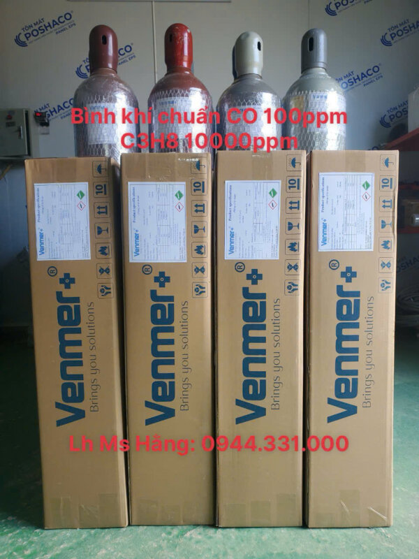 Bình khí chuẩn CO 100ppm C3H8 10000ppm