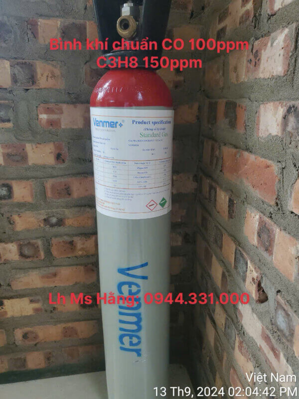 Bình khí chuẩn CO 100ppm C3H8 150ppm