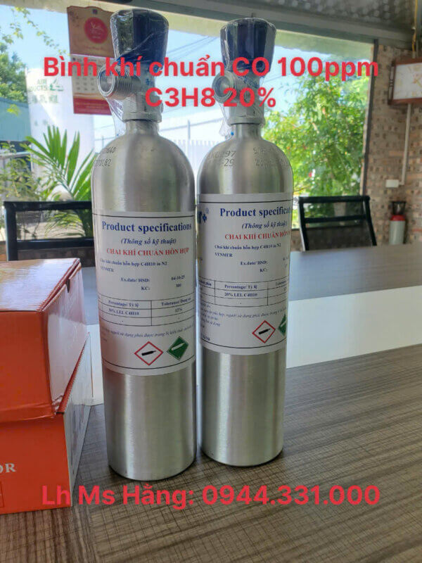 Bình khí chuẩn CO 100ppm C3H8 20%