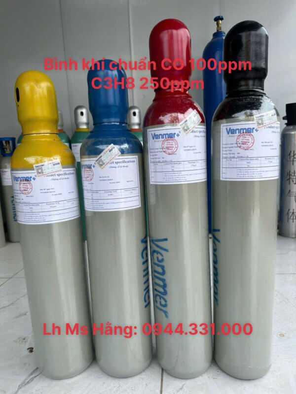 Bình khí chuẩn CO 100ppm C3H8 250ppm