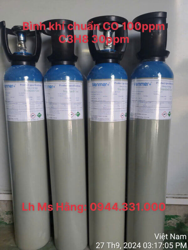 Bình khí chuẩn CO 100ppm C3H8 30ppm