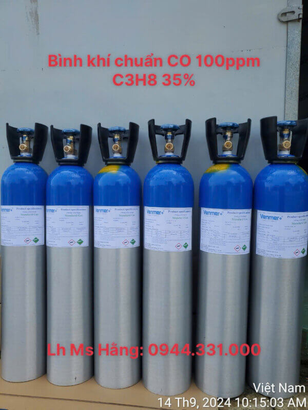 Bình khí chuẩn CO 100ppm C3H8 35%