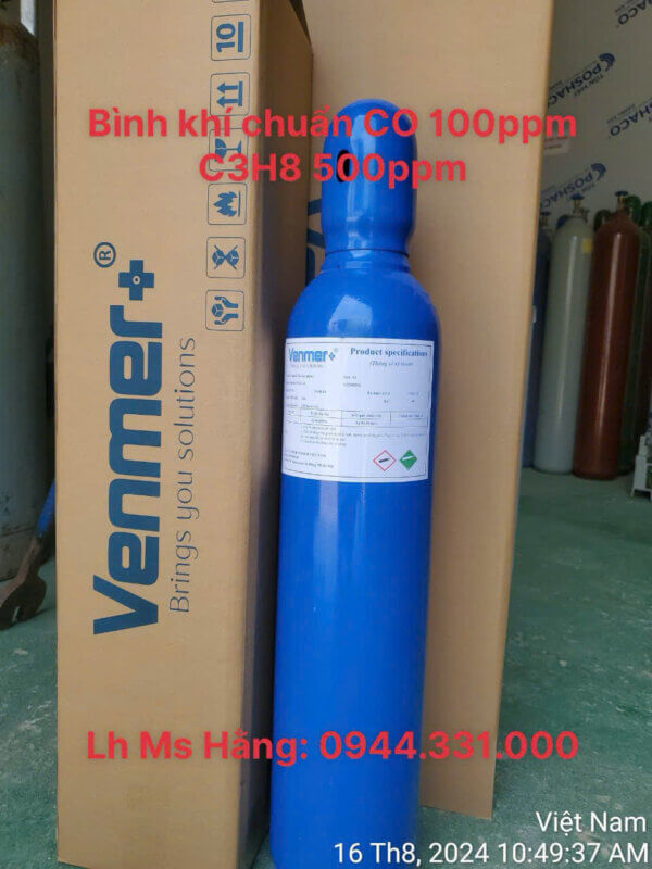 Bình khí chuẩn CO 100ppm C3H8 500ppm