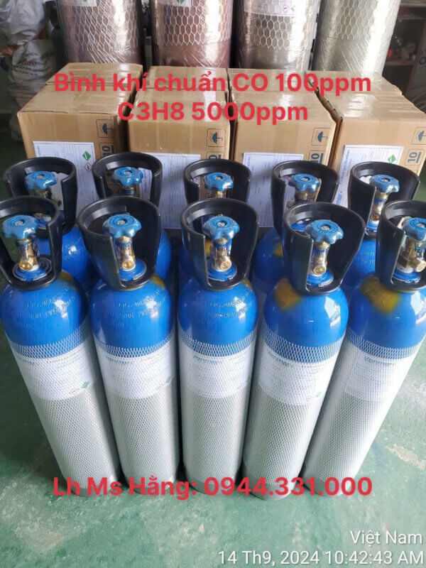 Bình khí chuẩn CO 100ppm C3H8 5000ppm