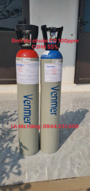 Bình khí chuẩn CO 100ppm C3H8 55%