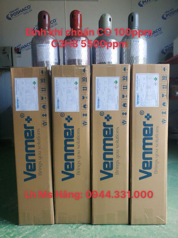 Bình khí chuẩn CO 100ppm C3H8 5500ppm