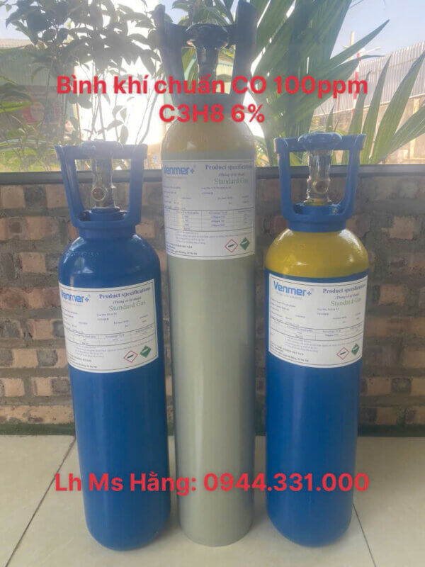 Bình khí chuẩn CO 100ppm C3H8 6%