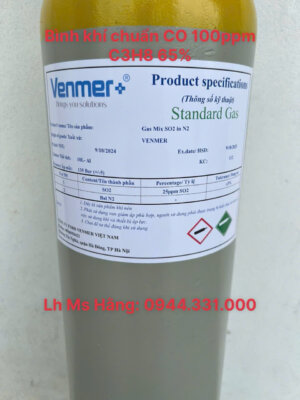 Bình khí chuẩn CO 100ppm C3H8 65%