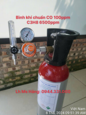 Bình khí chuẩn CO 100ppm C3H8 6500ppm
